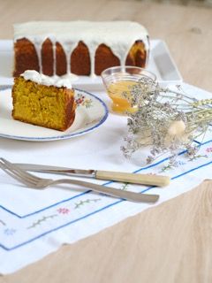 Carotte cake au curcuma, glaçage à la vanille par Arcadie